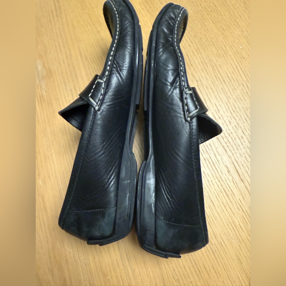 SALVATORE FERRAGAMO Black Leather Driving Mocs Size 9 D - Picture 3 of 16